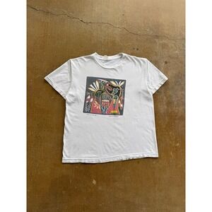 VTG 90s Juan Rios Martinez Arte Huichol Mayas Aztecs Mexico Abstract Art T-Shirt